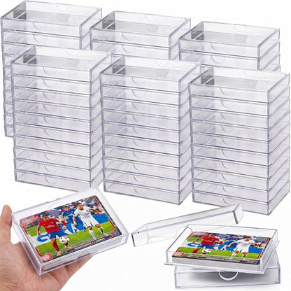Zonon 48 Pieces Clear Deck Case, Card Organizer Compatible with MTG TCG Plastic Playing Card Case baseball Trading Deck Collection Box Holder for Game Cards Storage