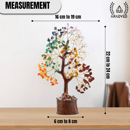 ARADVED 7 Chakra Crystal Tree of Life - Handmade Feng Shui Bonsai for Positive Energy & Spiritual Healing - Unique Gemstone Decor & Meditation Gifts for Women, Mom, Home & Office