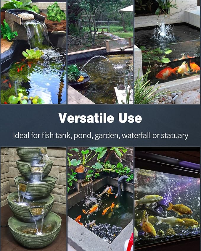 Pawfly 800 GPH Aquarium Submersible Water Pump (3000L/H, 45W) Ultra Quiet Water Fountain Pump with 8.2 ft. Lift Height Adjustable Water Pump for Fish Tanks Ponds Gardens Waterfalls Statuary and Sumps