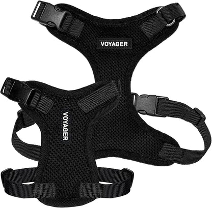 Voyager Step-in Lock Pet Harness - All Weather Mesh, Adjustable Step in Harness for Cats and Dogs by Best Pet Supplies - Black, XS (Pack of 2)