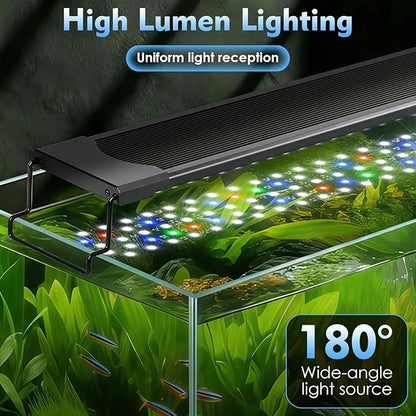 AQQA LED Aquarium Light 30W for 18-24 Inch Fish Tank, 24/7 Mode&DIY Mode Full Spectrum Fish Tank Light, IP68 Waterproof High Lumen Aquarium Plant Light, Adjustable Brightness/Timer, Memory Function