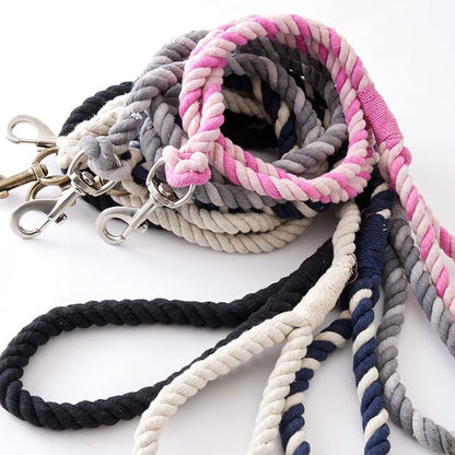 HonestBaby Collars and Leash Sets Braided and Vegan Suede for Dogs Organic Cotton for Pets, Soft Pink/Bright Pink, One Size