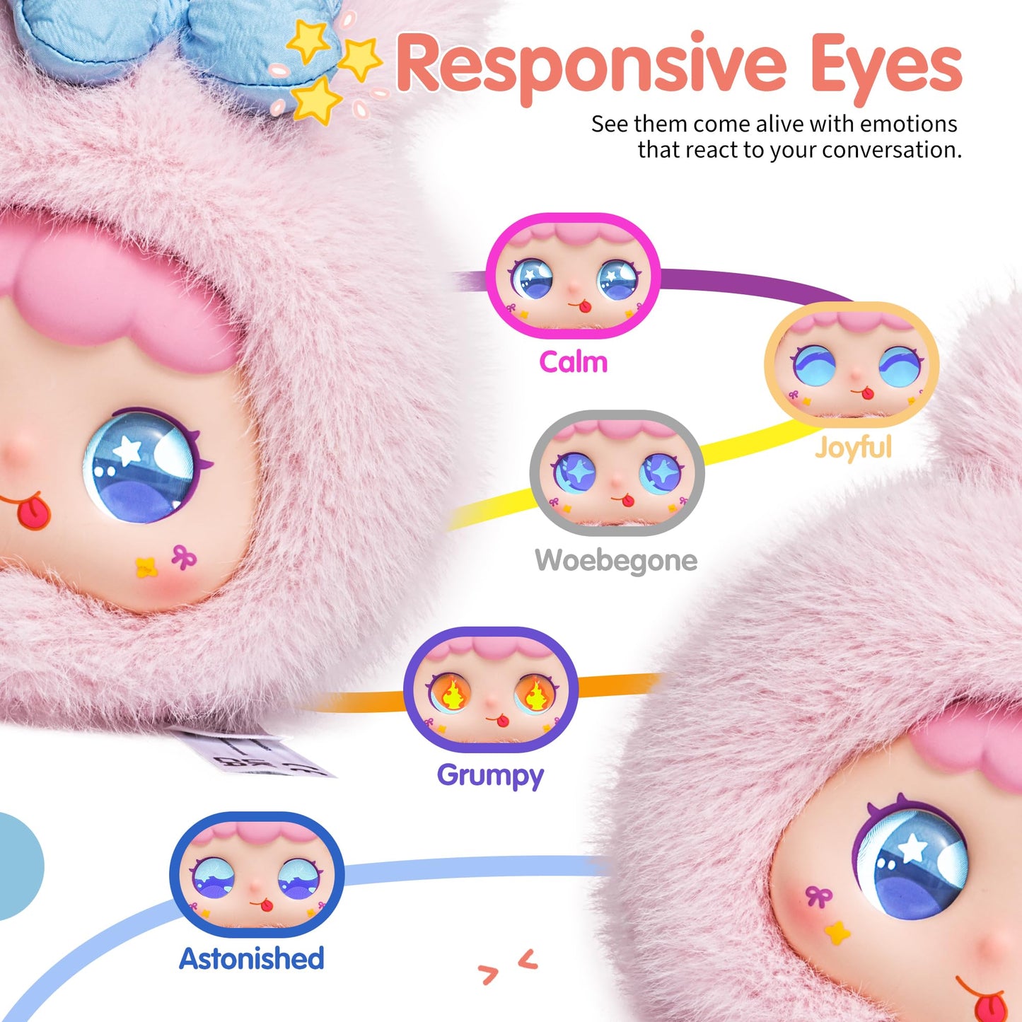 voopark AI Smart Stuffed Animal with ChatGPT - Multilingual Emotional AI Companion Plush Toy, Interactive Learning Assistant & Memory Trainer for Kids 3+, Parental Control App with Chat Summary