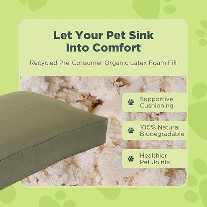XX-Large - 54 x 36 x 6 - Cranberry Premium Organic Hemp Dog Bed - Organic Latex Fill - Removeable Cover