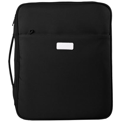 Sooez Zipper Binder Bag, 1.5 Inch Binders 3 Ring O-Ring, 5-Tab Dividers Expanding File Folder, 500-Sheet Capacity Three Ring Binder, Cute Organizer Storage for Student School Classroom Supplies, Black