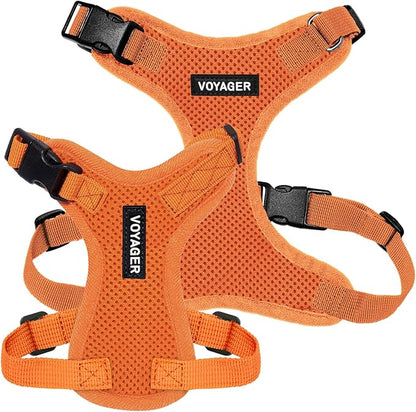 Voyager Step-in Pet Harness - All Weather Mesh, Adjustable Step in Harness for Cats and Dogs by Best Pet Supplies - Orange, XS