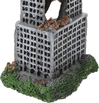 2pcs Aquarium Castle Ruins Decoration - Resin Fish Tank Cave Ornament - Mini Realistic City Building - Fish Shrimp Shelter Cave Hideout