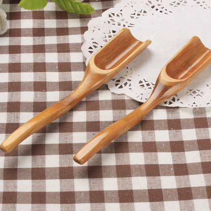 Tea Spoons Natural Bamboo Tea Spoon for Loose Tea ，Cucumis 6Pcs Kung Fu Tea Spade Natural Bamboo Wood Spoons for Scooping Coffee Powder,Tea，Salt，Yeast, Superfood Powders，Cacao