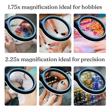 Brightech LightView Pro Flex 2 in 1 Magnifying Desk Lamp, 2.25x Light Magnifier, Adjustable Gooseneck Magnifying Glass with Light for Crafts, Reading, Close Work