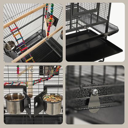 69-inch Large Bird Cages for Parrots,Large Parrot Cages for Large Birds, Flight Cage for Birds,Large Parakeet Cage with Birdcage Cover for African Grey,Quaker,Cockatiel,Green Cheek Conure
