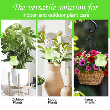 3Pcs Frog Plant Self Watering Globes for Indoor and Outdoor Plastic Water Bulbs Top Fill Plant Watering Globes Slow Release Terracotta Plant Watering Devices System for Plants, Green