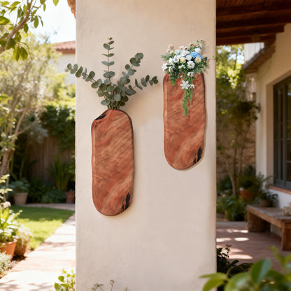 Wenrulgar Flower Vase Pots Wall Planters Holder for Indoor Plants Hanging Planters Wall Vase Wooden Plant Hanging Farmhouse Wall Art Decor for for Entryway Hallway Bathroom Living Room, Dining Room