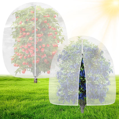 OZMI 2 Pack Bird Netting for Garden, 8 x 8 FT Blueberry Bush Netting Cover with Zipper, Drawstring Reusable Mesh Plant Protector for Shrubs Bush Fruit Tree Potted