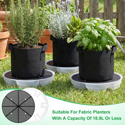 Yimomoyi 4 Pack Self-Watering Fabric Pot Base - Auto-Irrigation System Plant Saucer, Auto Watering Plant Water Tray Self Watering System for Indoor Greenhouse Grow Tent Garden