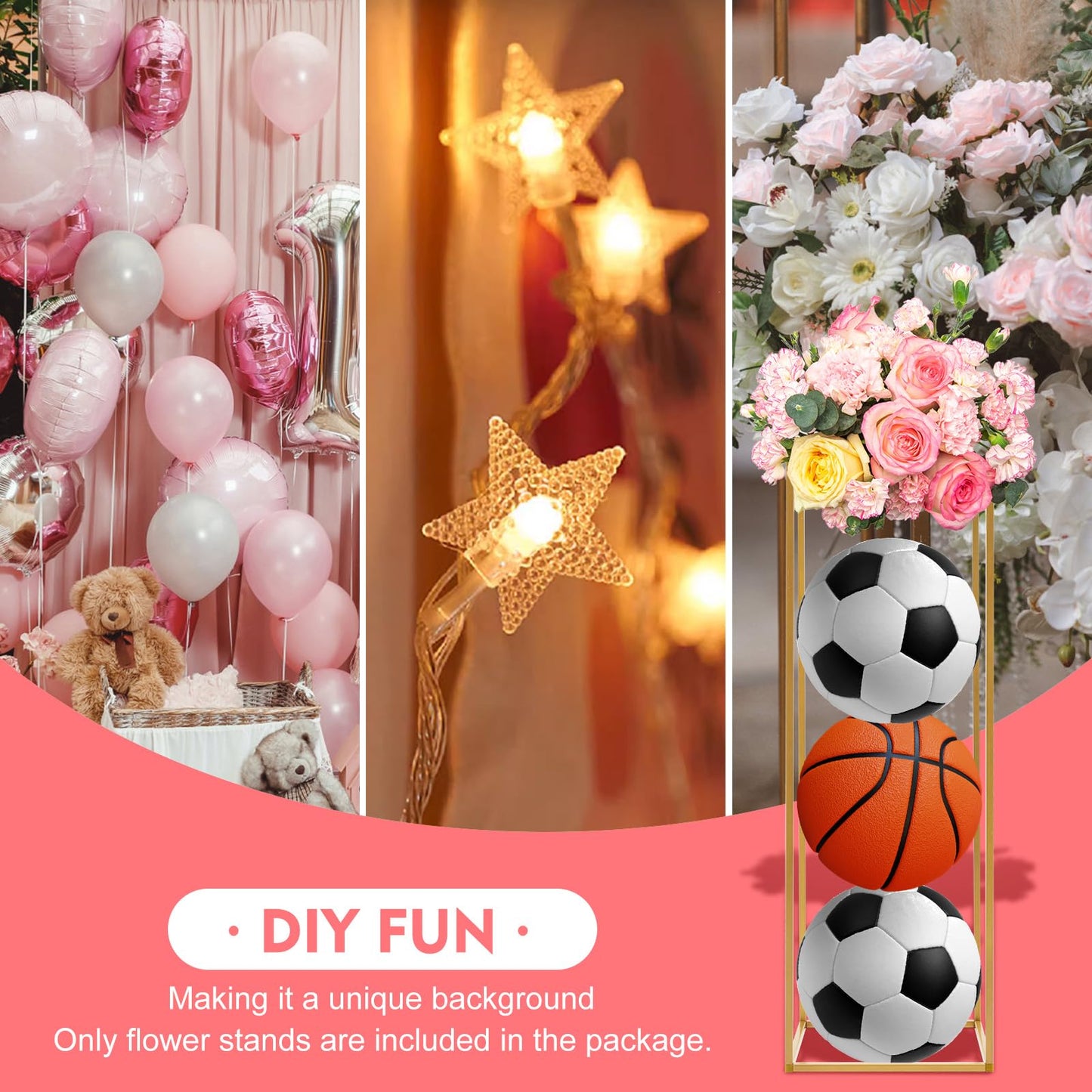 10PCs Wedding Centerpiece Flower Stand,31.49inch Gold Flower Vases,Tall Metal Vase Column Rectangular Flower Display Rack for Home Party Wedding Decoration
