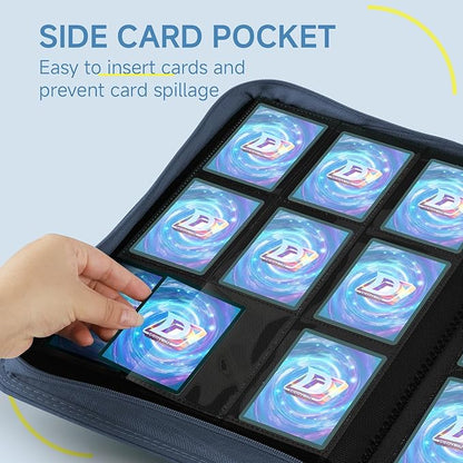 9 Pocket Card Binder,360 Pockets Trading Card Binder,Double Sided Pocket Collection Binder,Card Folder for MTG,TCG,Game Cards,Sport Cards,Navy Blue