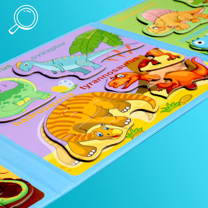 Magnetic Puzzles for Kids Ages 1-3, Travel Toddler Puzzles Ages 2-4 Year, Dinosaur Activities Toy for Boys & Girls 3-5 yo - Learning Magnet Gift for Road Trip