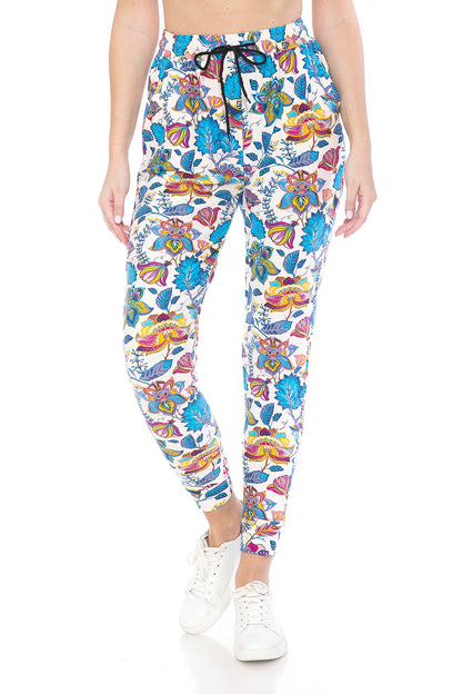 Leggings Depot Wonderful Forest Print Jogger Track Pants w/Pockets-JGAX-R798-2X