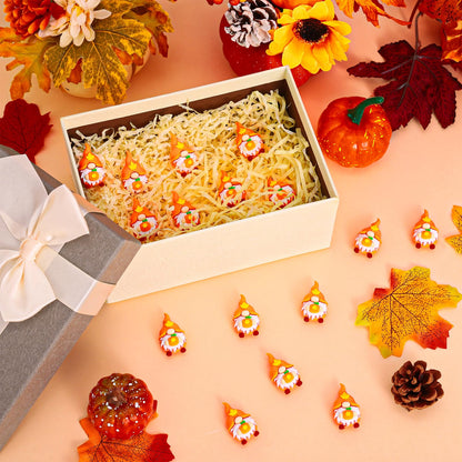Whaline 50 Pcs Thanksgiving Mini Gnomes Figurines Fall Miniature Gnome Ornaments Pumpkin Maple Leaves Gnome Tiny Statue Figurine for Harvest Party Gifts Home Table Centerpieces Garden Landscape Decor
