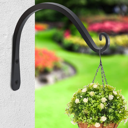 Gtongoko 2 Pack 8 Inch Plant Hangers Outdoor Metal, Plant Hooks for Wall Indoor, 44lb Capacity Outdoor Hooks for Hanging Bird Feeders, Lanterns, Wind Chinme, Black