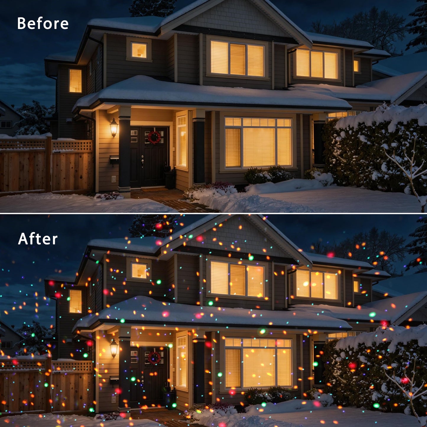 Smart Outdoor Laser Lights Projector, 7 Color Motion Star Firefly Lights Effect, Moving Dynamic RGB Lights Show Waterproof Laser Projection with App & Remote Control for Parties Home Garden Yard