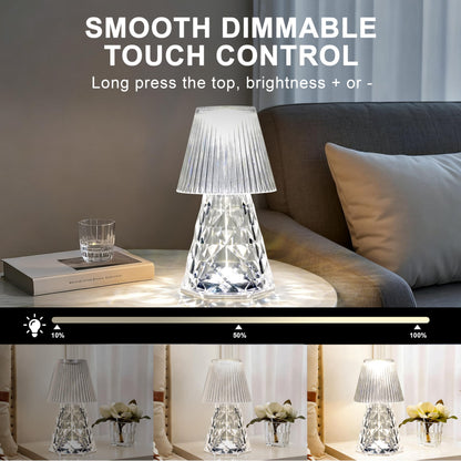 LOZNDA Waterproof Shower Lamp, Rechargeable Bathroom Lamp with RGB, Cordless Crystal Table Lamp, Dimmable Crystal Bedside Night Light for Bathroom Bedroom