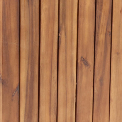 Sunnydaze Indoor/Outdoor Wooden Planter Boxes - 2 Acacia Wood Square Plant Pots with Plastic Liners - Light Brown Stain