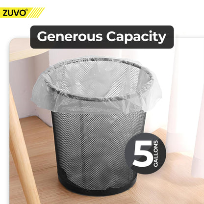 Zuvo Mesh Wastebasket Black Metal Wire Garbage Trash Can for Office Home Bedroom Height 10.1" Width 10", 4 Gallon (16 Quart) (1, Black)