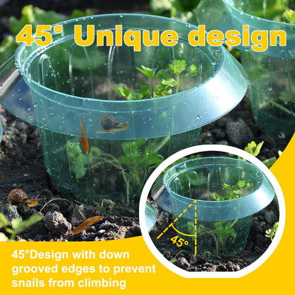 Slug Collars and Garden Cloches Set，Provides Effective Protection Against Snails for Your Salad Plants and Others Plants.(15 Pack)