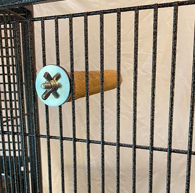 Polly's Pastels Nail Trimming & Beak Conditioning Safety Perch for Cockatiels, Cockatoos, Macaws, Parakeets, Budgies, Parrots and All Other Birds (Brown, Small-1" Dia. x 6" Long)