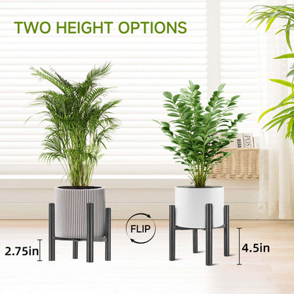 NSYOOMH Adjustable Metal Plant Stand Black, Fits 6-10 Inch Heavy Duty Flower Pots Holder - Floor Single Plant Stands Indoor Outdoor for Corner Planter Outside Potted Plants (Pot Not Included)