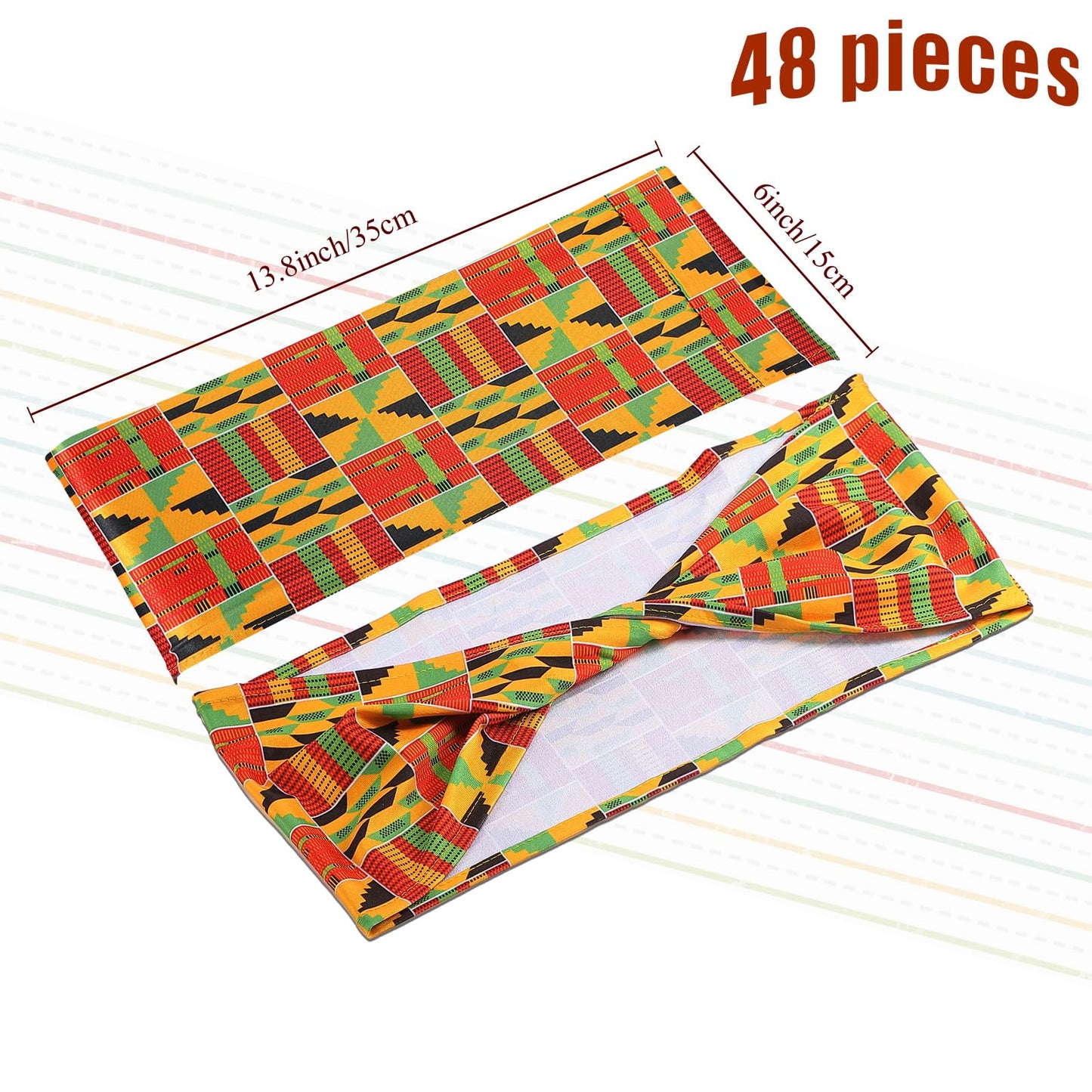 Newwiee 48 Pcs African Kente Chair Sashes Spandex African Kente Chair Covers Animal Print Elastic Chairs Sashes Bow Polyester Bands Ties Without Buckle for Animal Safari Theme Party Birthday Decor