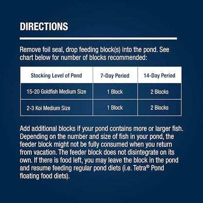 TetraPond Vacation Food Slow Release Feeder Block, 3.45 Ounce - 16477 (Pack of 4)