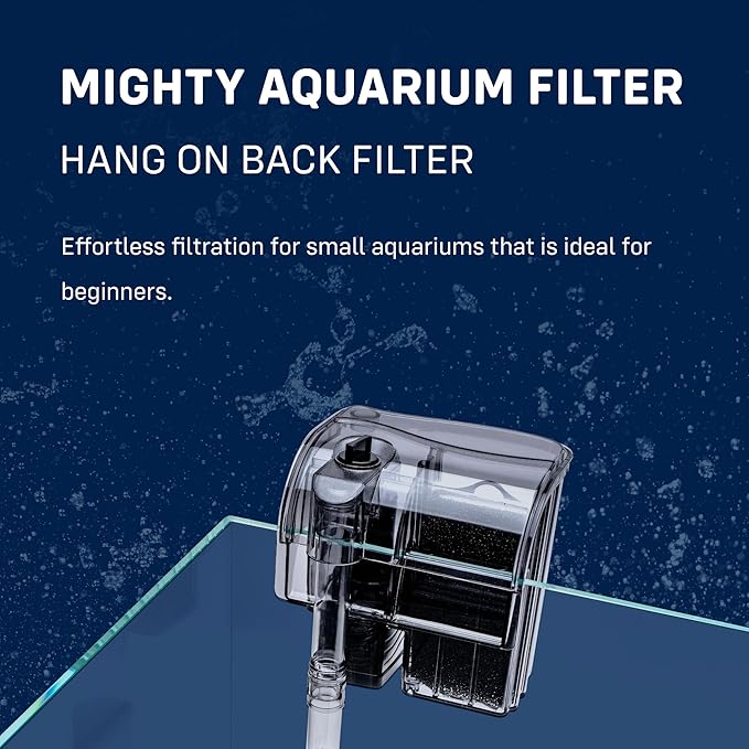 Mighty Aquarium Hang On Back Filter - Aquarium HOB Filter - Adjustable Fish Tank Filter - Aquarium Filters - Nano Aquarium Filter - Fish Aquarium Filter - Hang On Back Aquarium Filter (15-24 Gallons)