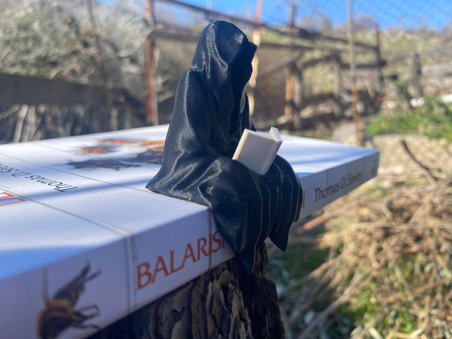 Sitting Ghost Figurine Reading a Book – Suriel ACOTAR Inspired Decoration | Unique Fantasy Home Decor For Book Lovers