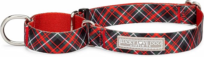 Lucky Love Dog Martingale Dog Collar - Adjustable, No-Slip, Durable, & Soft Webbing Collar for Male and Female Dogs Ideal for Training & Walking - Heywood, Large