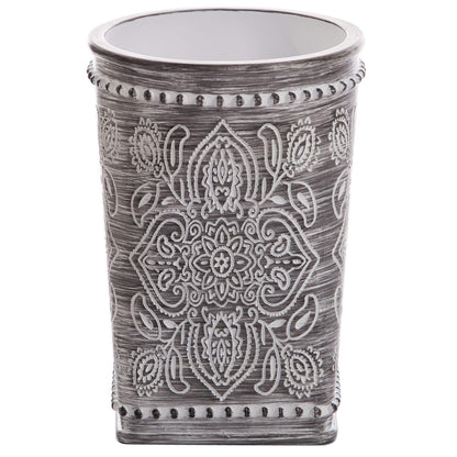 BINO Kitchen Utensil Holder for Countertop, Grey Wildflower - Utensil Caddy countertop utensil holder Utensil Crocks for kitchen Cooking Utensil Holder Kitchen Utensils Holder Spatula Holder