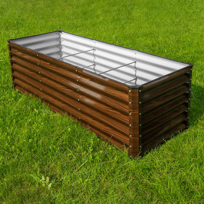 SnugNiture 2-Pack 6x2x2FT Galvanized Raised Garden Bed Kit, Metal Planter Box for Planting Plants Vegetables, Brown