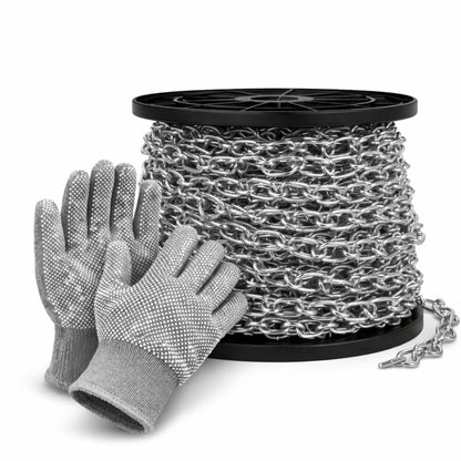 65ft Jack Chain for Hanging, Thick Steel Chain, Small Chain for Hanging, Utility Chain for Home Outdoor Camping, Heavy Duty Chain for Hanging Baskets, Plants,Thickness 0.08 inches (2mm)