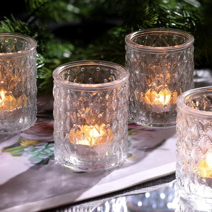 TripodBird 36 Pcs Clear Votive Candle Holders, Glass Candle Holders for Wedding Table Decorations, Tea Light Candle Holder, Candle Votives for Baby Shower Christmas Party Table Decor, Home Decor
