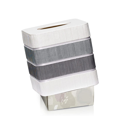 Modern Line Stylish Tissue Box Holder - Modern Classic Luxury Decor with Western Design - Square Tissue Cover for Bathroom, by Zahari Home