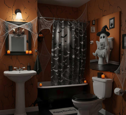 Halloween Funny Ghost Canvas Wall Art Ghost on Toilet Gothic Horror Creepy Dark Academia Painting Picture Wall Decor Poster Print Artwork for Bathroom Home Decoration