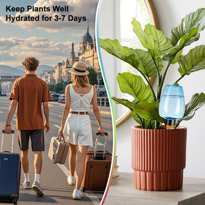 Ansberta 4 Pcs Plant Watering Globes Self Watering Planter Insert Plants Top Fill Water Device Plastic Water Bulbs Slow Release Terracotta for Plants, Multicolor