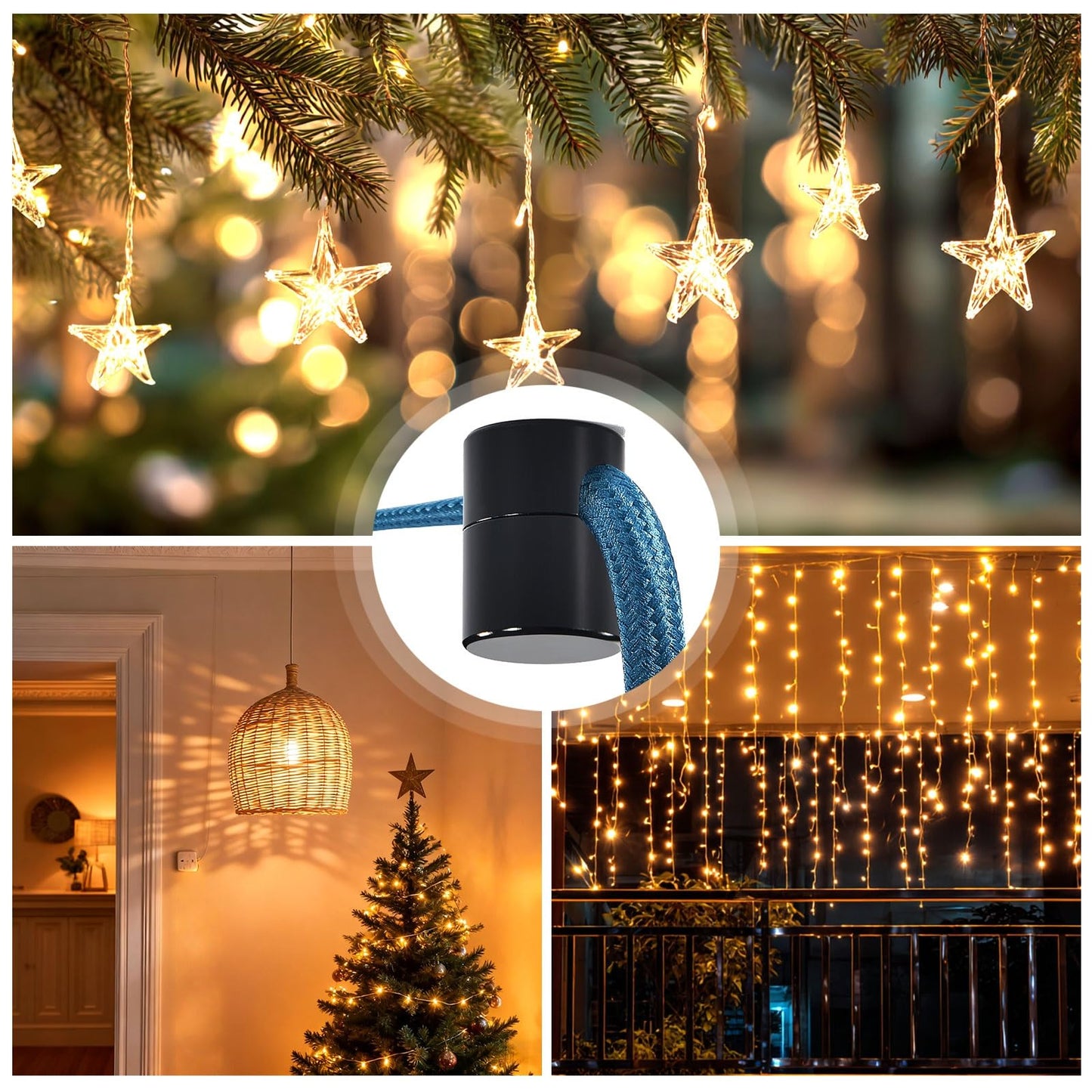 Adcssynd 6 Pack Aluminum Ceiling Hooks Heavy Duty for Hanging Lights, Swag Hooks for Ceiling, Black Swag Hook for Lamp Super Load, Decorative Modern Light Hanging Hook Easy to Use
