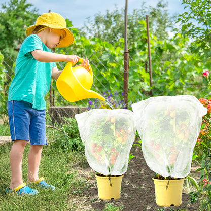 YUYIUS Fruit Tree Netting, Plant Mesh Netting for Garden Protection, Blueberry Bush Insect Netting Cover as Garden Pest Barrier from Cicadas, Bug, Bird (2.6x3.3 FT, 4Pcs, with Drawstring Design)