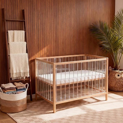 Novabright 3 Pcs Farmhouse Living Room Decoration Set with 5.6 Ft Wooden Blanket Ladder 20 x 13 Inches Large Woven Blanket Basket 58 Inches Wood Bead Garland with Tassels for Bedroom Home Decor
