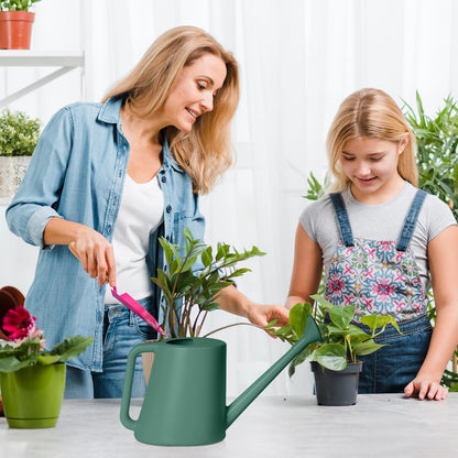 ZXJ Plant Watering Can - for Indoor and Outdoor Home Garden Plants - with Long Spout - Blackish Green - 1/2 Gallon