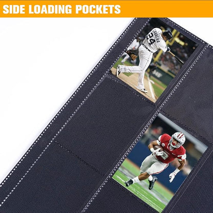 1000+ Pockets Trading Card Binder, 16 Pocket Ringless Side Loading Card Holder Album, Trading Card Album Fit for YuGiOh, MTG, TCG, Game Cards, Sports Cards, Business Cards (Yellow)