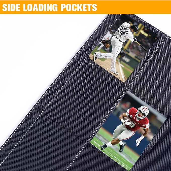 16 Pocket Card Binder, Ringless Zip Trading Card Binder, 1000+ Double Sided Pocket PU Collection Binder, Collector Album, Card Folder for MTG, TCG, Sports Cards