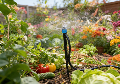 50 Pack Drip Irrigation Emitters Adjustable Irrigation Dripper 360 Degree Full Circle Pattern Water Flow Bubbler with Stake for 1/4 inch Irrigation Hose for Garden Greenhouse